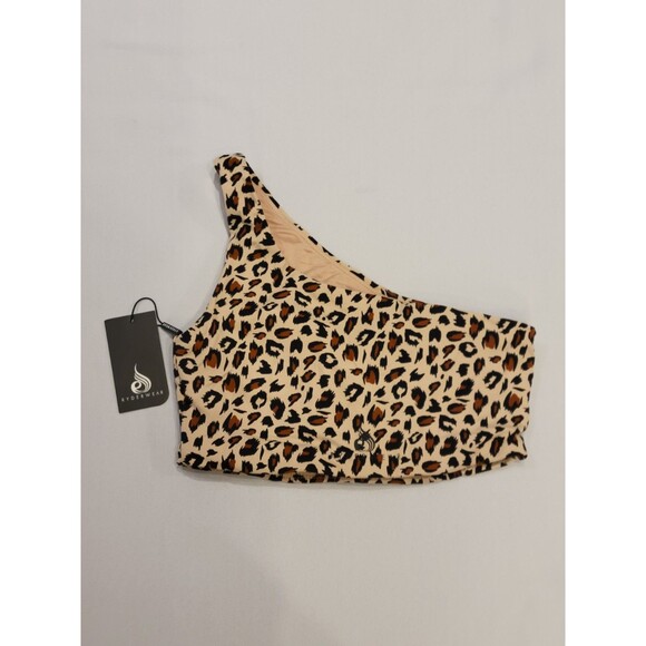NWT Ryderwear Adapt One Shoulder Sports Bra Small Leopard Removable Padding - Picture 2 of 8